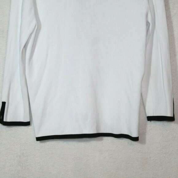 Vintage 90s slinky stretch knit womens cardigan size M white button up - Picture 8 of 8